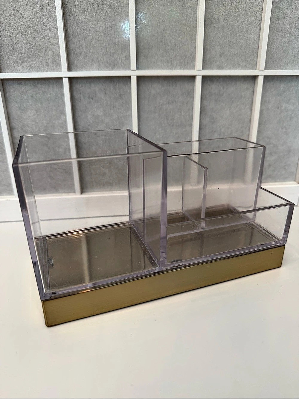 Clear Organizer with Gold Base